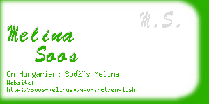 melina soos business card